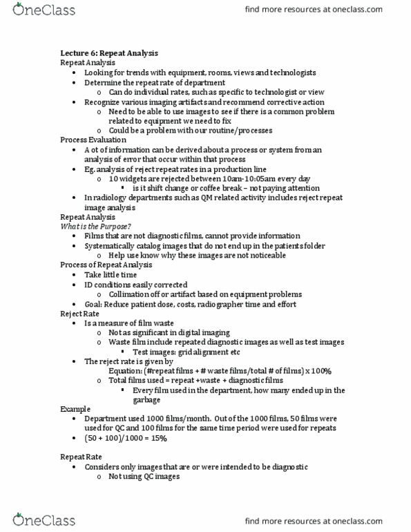 MEDRADSC 3H03 Lecture Notes - Lecture 6: Image Analysis, Radiographer, Computer Performance thumbnail