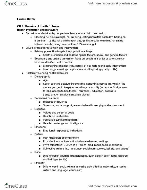 PSYC 412 Lecture Notes - Lecture 1: Socioeconomic Status, Health Promotion thumbnail