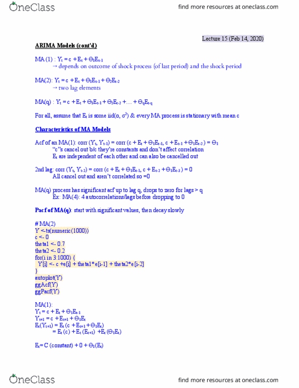 ECON 174 Lecture Notes - Lecture 13: Autoregressive Integrated Moving Average, Independent And Identically Distributed Random Variables thumbnail