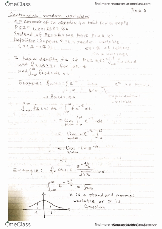 MATH 120 Lecture 14: continuous random variable thumbnail