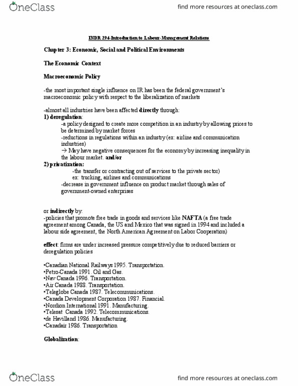 INDR 294 Lecture Notes - Lecture 1: Canadian National Railway, Telesat, Nordion thumbnail