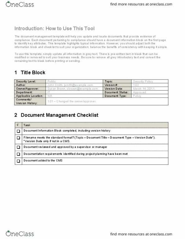 TECH 64600 Lecture Notes - Lecture 17: Document Management System thumbnail