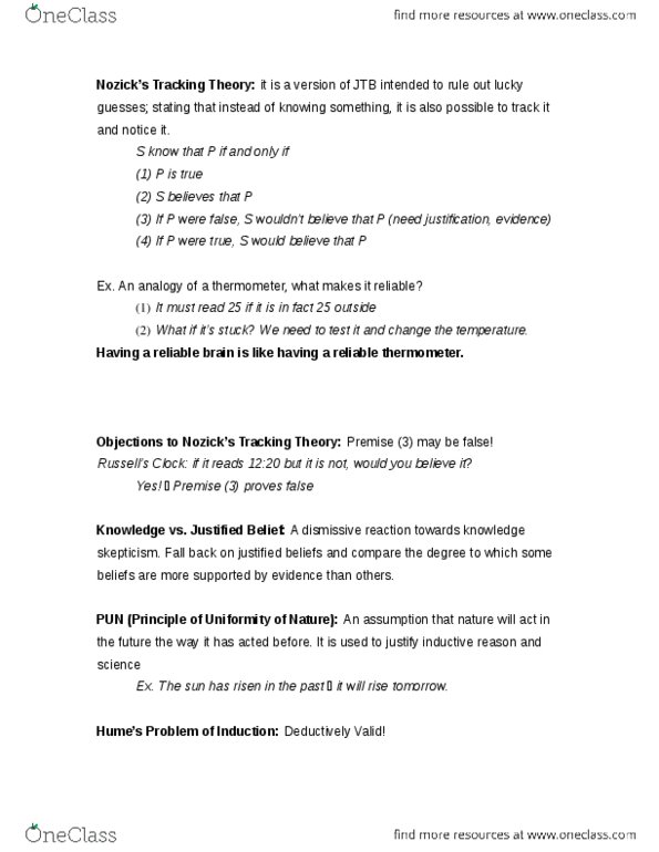 PHIL 101 Lecture Notes - Deductive Reasoning, Circular Reasoning, Foundationalism thumbnail