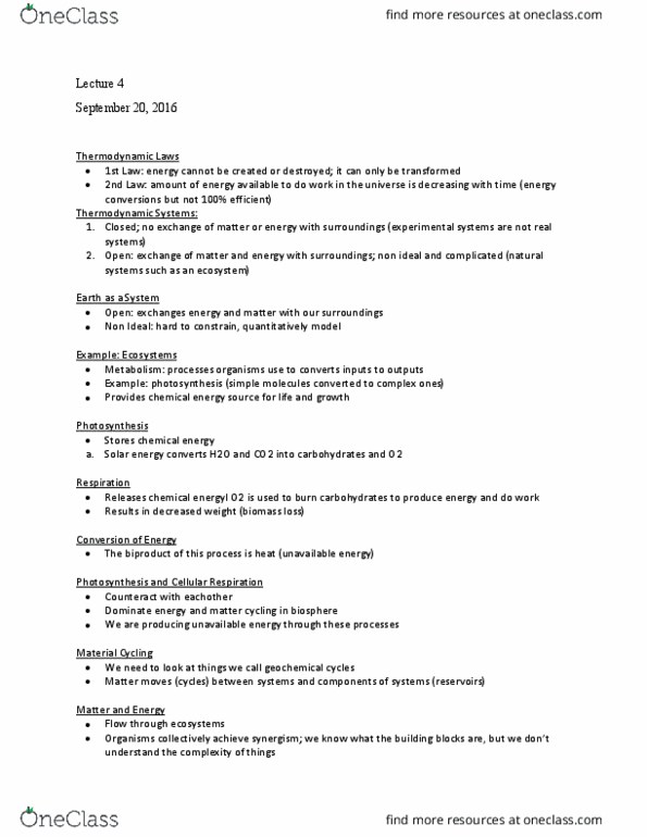 ESCI 1100 Lecture Notes - Lecture 4: Geochemistry, Dominate, Chemotroph thumbnail