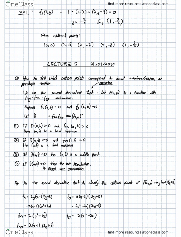 MATH 105 Lecture 5: notes cover image