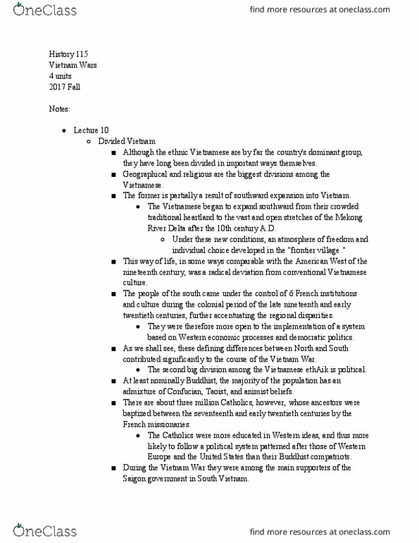 HIST 115 Lecture Notes - Lecture 10: Caodaism thumbnail
