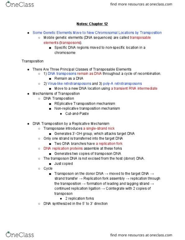 BIO372H5 Lecture Notes - Lecture 9: Mobile Genetic Elements, Dna Replication, Transposable Element thumbnail