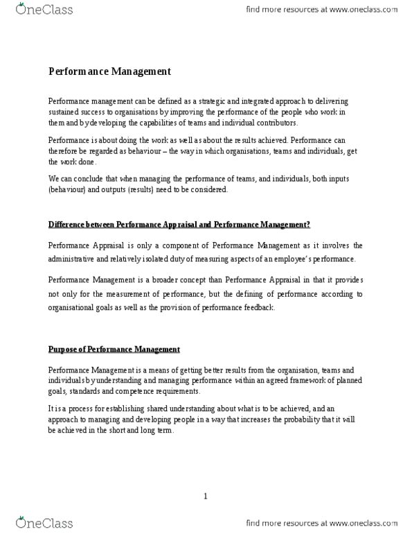 MANA 298 Lecture Notes - Agreed Framework, Performance Management thumbnail