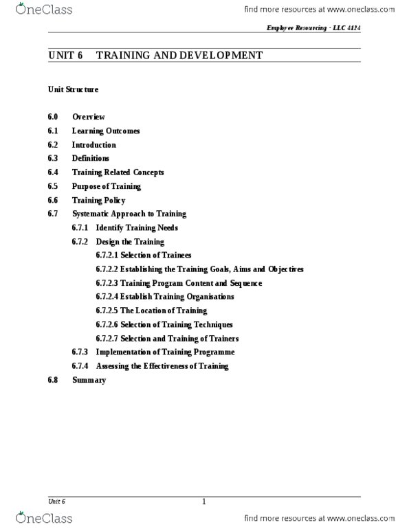 MANA 298 Lecture Notes - Job Performance, Unit thumbnail