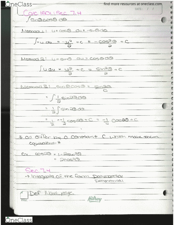 Calculus 1501A/B Lecture 15: Sec 7.4 Continued cover image