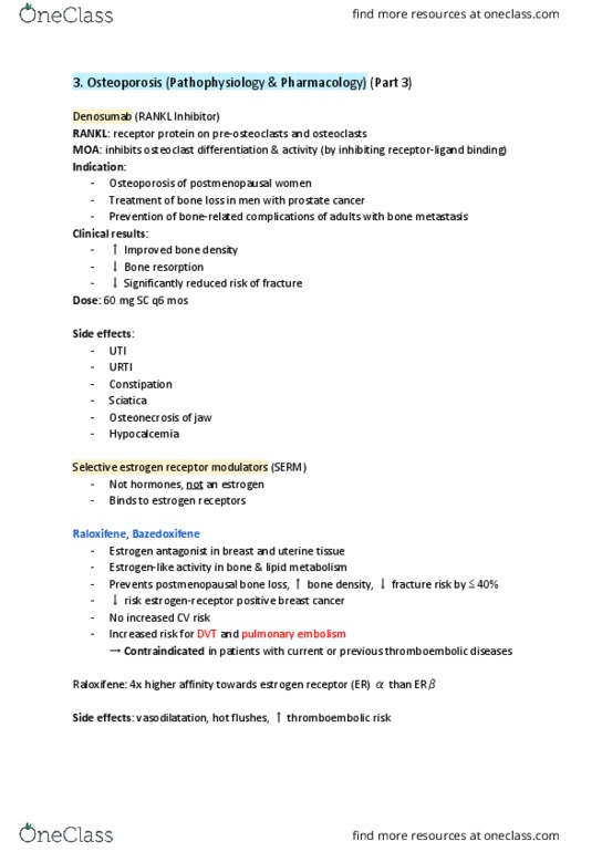 PHRM 211 Lecture Notes - Lecture 3: Rankl, Bone Resorption, Bone Metastasis thumbnail