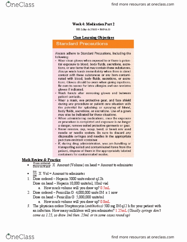 NSE 22A/B Lecture Notes - Lecture 4: Heparin, Streptomycin, Dont thumbnail