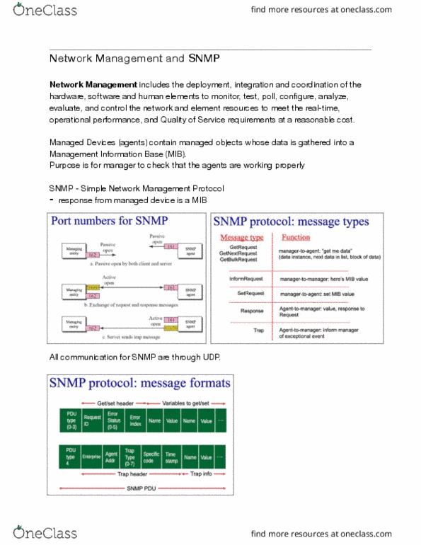 CIS 3210 Lecture Notes - Lecture 33: Management Information Base, Simple Network Management Protocol, Shared Medium thumbnail
