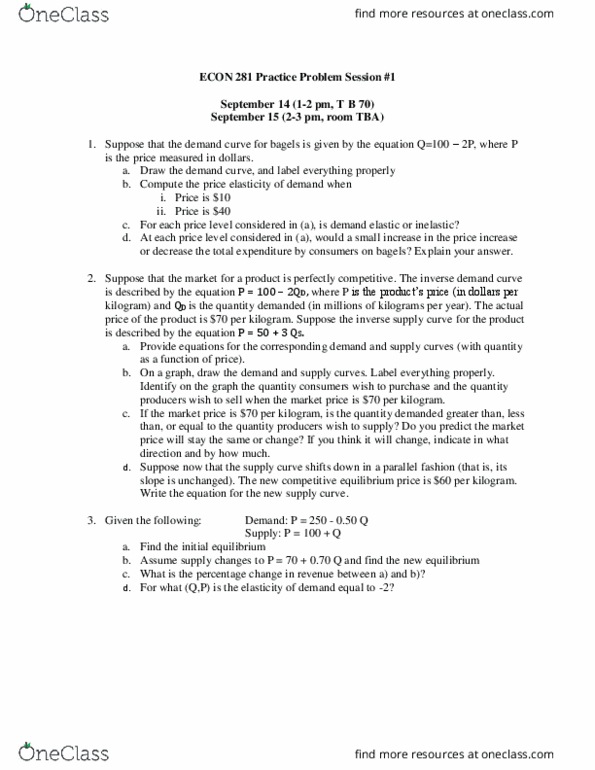 ECON281 Lecture Notes - Lecture 10: Kilogram, Demand Curve, Competitive Equilibrium thumbnail