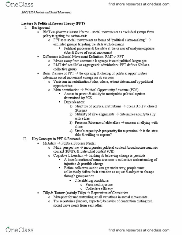 SOCI 3250 Lecture 5: Political Process Theory thumbnail