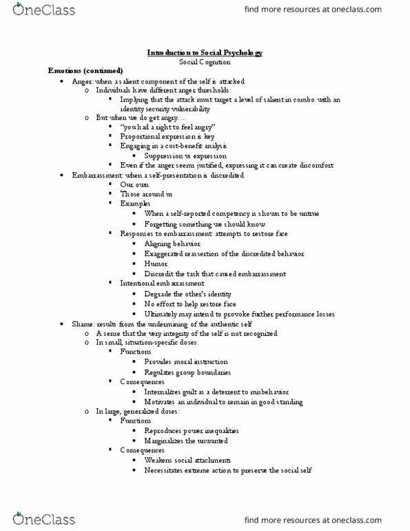 SOC10722 Lecture Notes - Lecture 14: Attachment Theory, Social Perception, Physical Attractiveness thumbnail