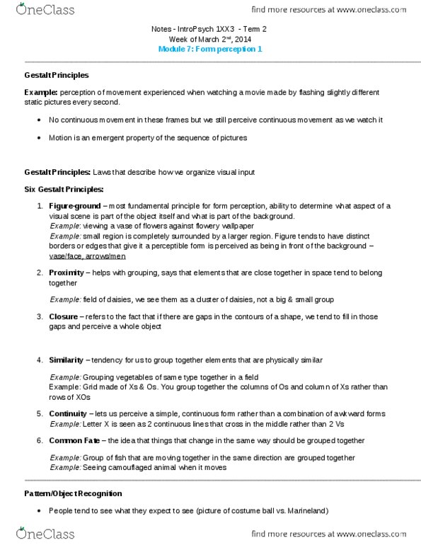 PSYCH 1XX3 Lecture Notes - Gestalt Psychology, Flashcard, Emergence thumbnail