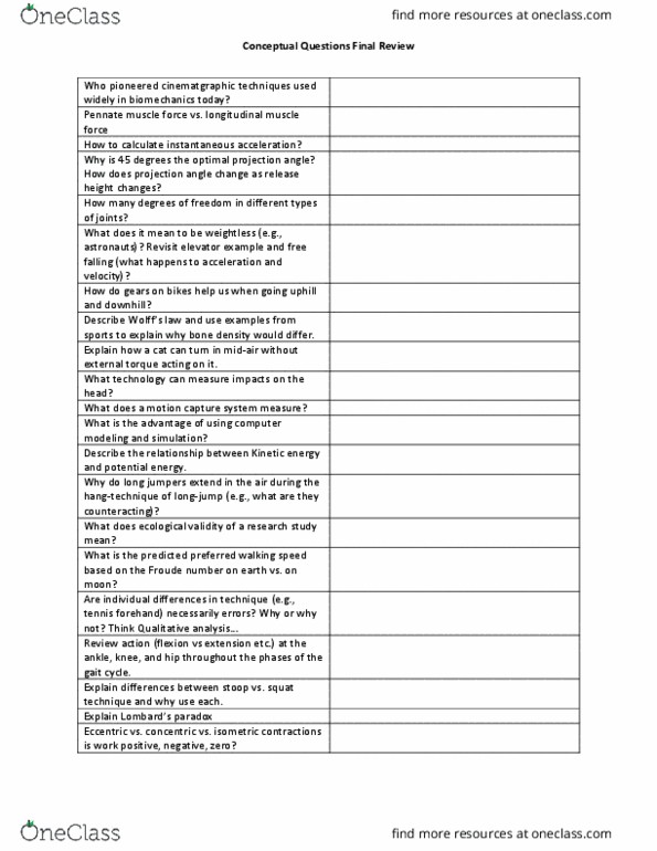 KIN 330 Lecture Notes - Lecture 3: Preferred Walking Speed, Pennate Muscle, Froude Number thumbnail