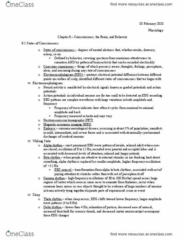 BIOL 3755 Chapter Notes - Chapter 8: Positron Emission Tomography, Magnetic Resonance Imaging, Alpha Wave thumbnail