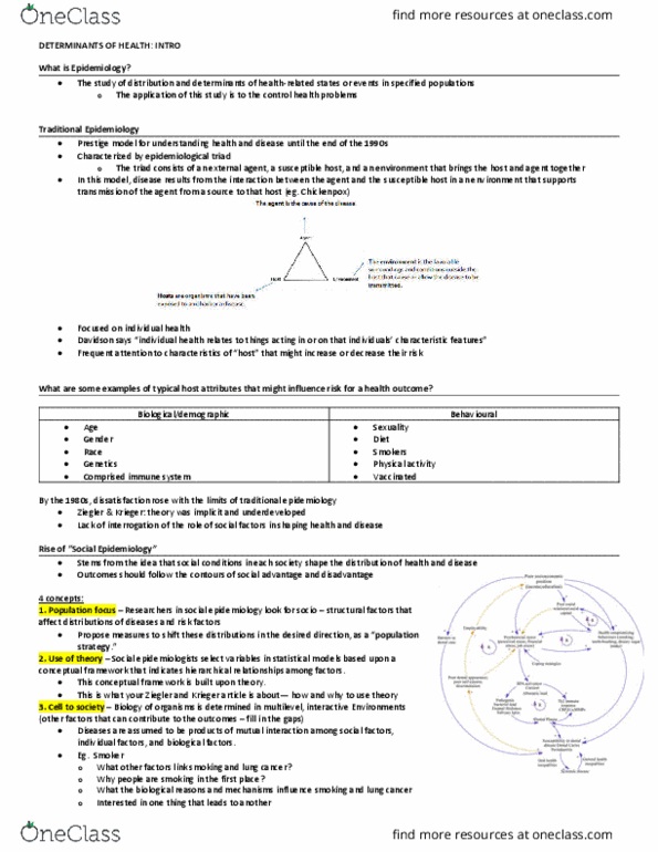 HSCI 340 Lecture Notes - Lecture 1: Social Epidemiology, Health Promotion, Collective Action thumbnail