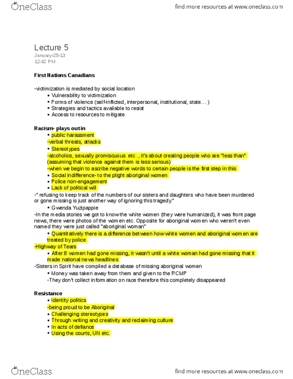 CRM 2307 Lecture Notes - Human Rights Watch, Finding Dawn, 8 Women thumbnail