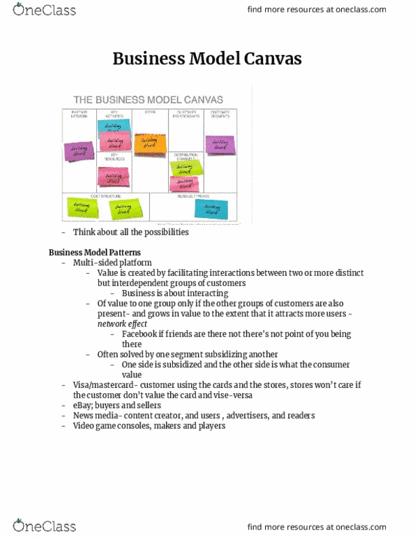 BU121 Lecture Notes - Lecture 1: Business Model Canvas, Ebay, Social Business thumbnail