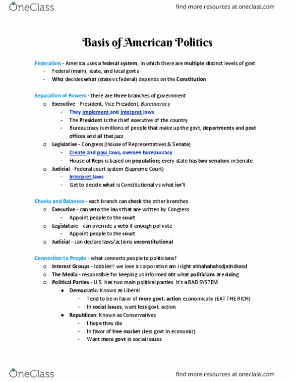POS 1041 Lecture 1: Basis of American Politics thumbnail