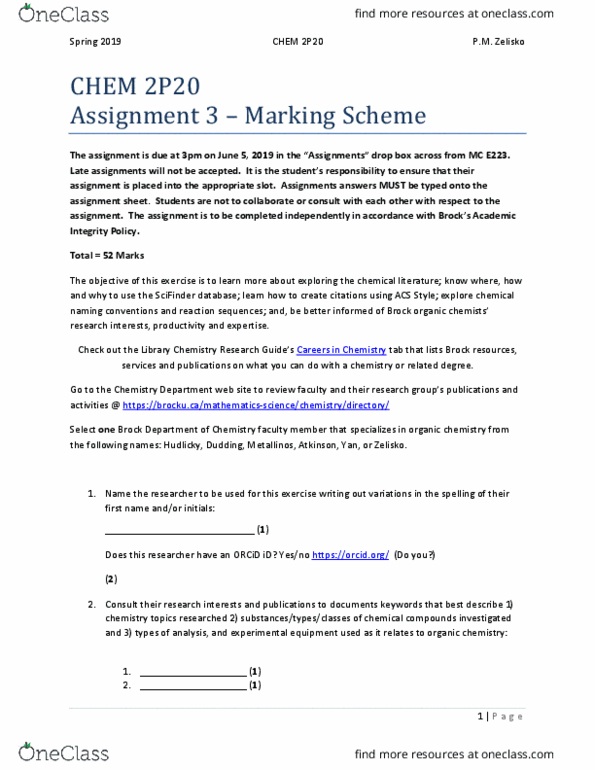 Chem 2p Quiz Assignment 2 Solutions Spring 19 Oneclass