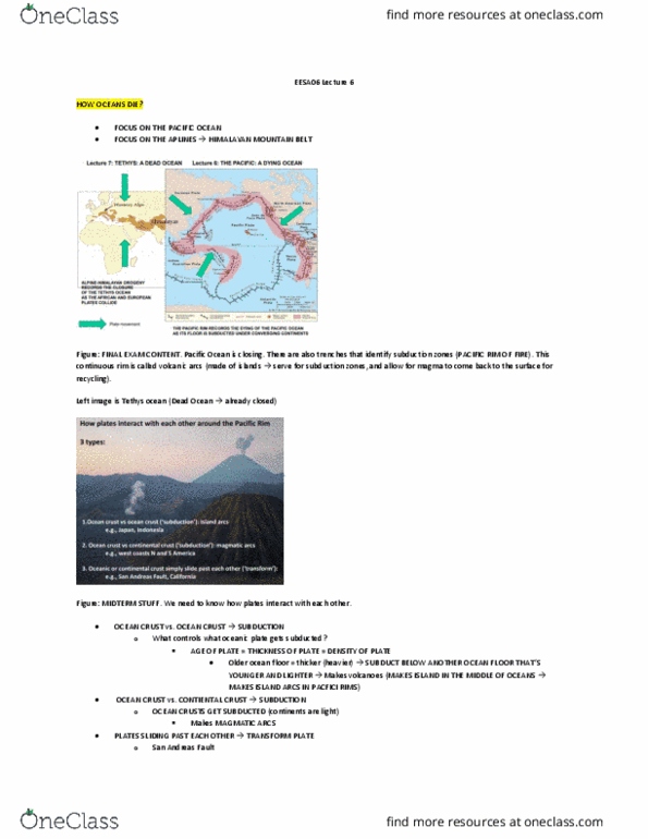 EESA06H3 Lecture Notes - Lecture 6: Himalayas, San Andreas Fault, Tethys Ocean thumbnail