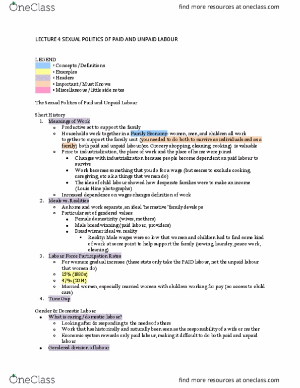 GSWS 101 Lecture Notes - Lecture 4: Sexual Politics, Economic System, Permanent Residency thumbnail