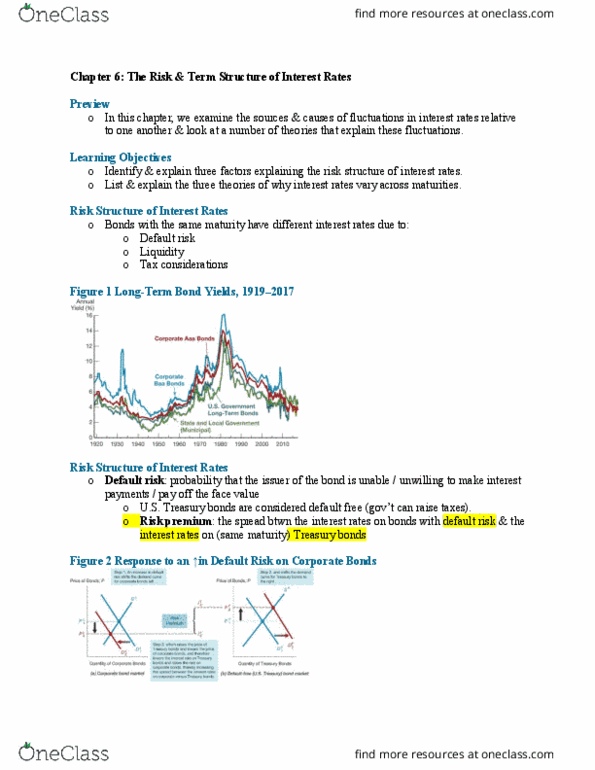 ECO 205 Lecture Notes - Lecture 6: Credit Risk, Risk Premium, Liquidity Premium thumbnail