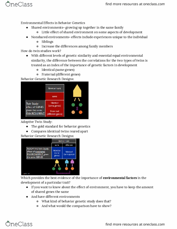 PSYC 2400 Lecture Notes - Lecture 5: Twin Study, Auton, Active Child thumbnail