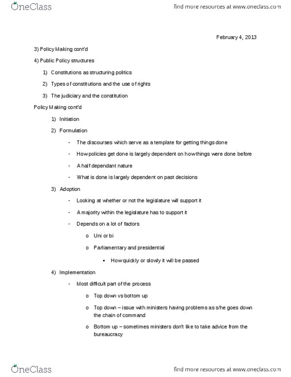 POL 2104 Lecture Notes - Corporatism, Judicial Activism, Judicial Restraint thumbnail