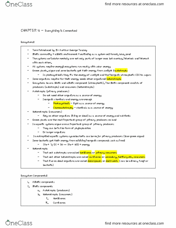 BIOL-2356EL Lecture Notes - Lecture 4: Cyanobacteria, Biotic Component, Eutrophication thumbnail