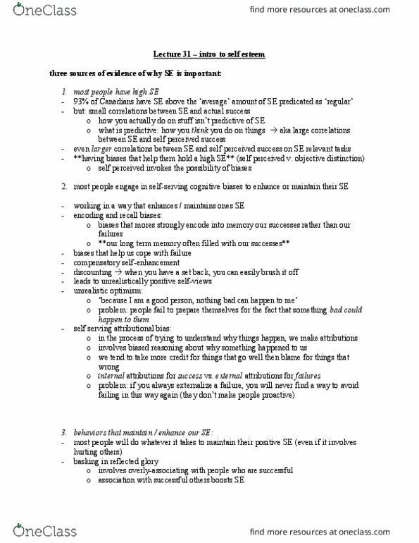 PSYCH 2C03 Lecture Notes - Lecture 31: Attribution Bias, Long-Term Memory thumbnail