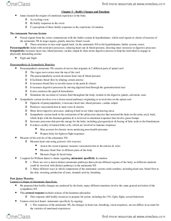 PSYC18H3 Chapter Notes - Chapter 5: Asphyxia, Bronchiole, Adrenocorticotropic Hormone thumbnail