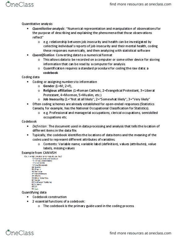 SOCPSY 2K03 Lecture Notes - Lecture 8: Codebook, List Of Statistical Packages, Univariate thumbnail
