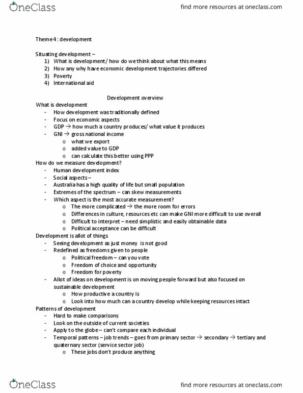 GEOG 210 Lecture Notes - Lecture 10: Gross National Income, Quaternary Sector Of The Economy, Tertiary Sector Of The Economy thumbnail