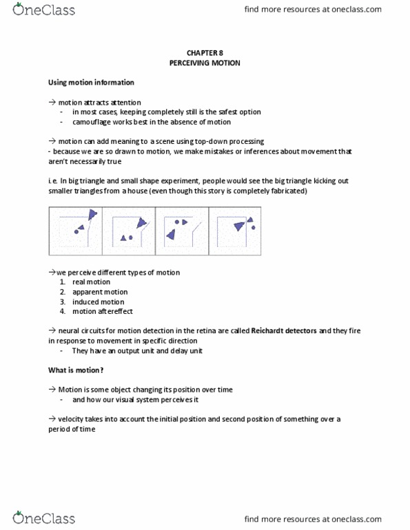 PSYC 363 Lecture Notes - Lecture 8: Motion Aftereffect, Biological Neural Network, Retina thumbnail