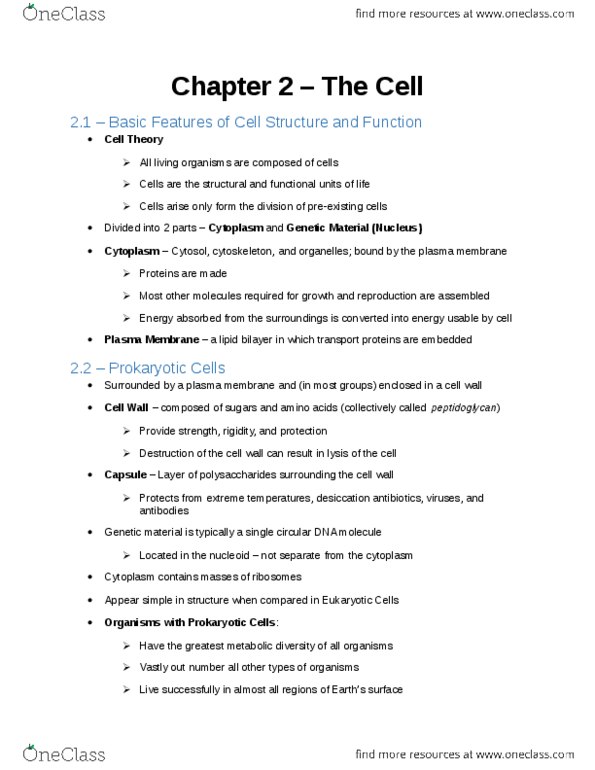 BIOL 1000 Chapter Notes - Chapter 2: Motility, Lysosome, Histone H2B thumbnail