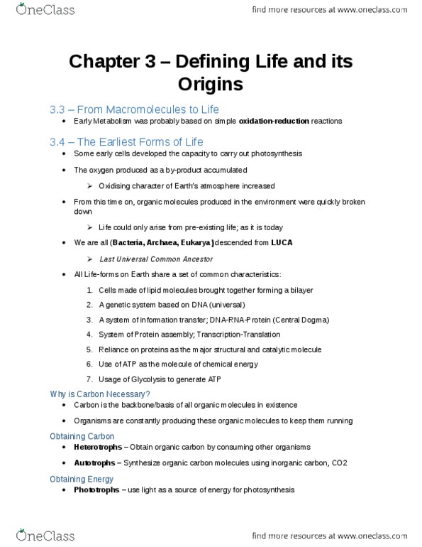 BIOL 1000 Chapter Notes - Chapter 3: Endoplasmic Reticulum, Falsifiability, Chloroplast thumbnail