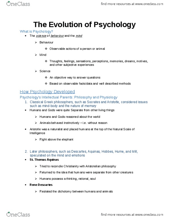 PSYC 1010 Chapter Notes - Chapter 1: Pineal Gland, Donald O. Hebb, Association For Psychological Science thumbnail