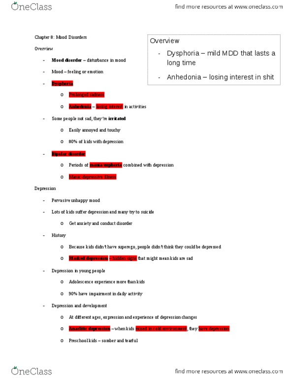 Psychology 2320A/B Chapter Notes - Chapter 8: Indian People'S Theatre Association, Cortisol, Anxiety Disorder thumbnail