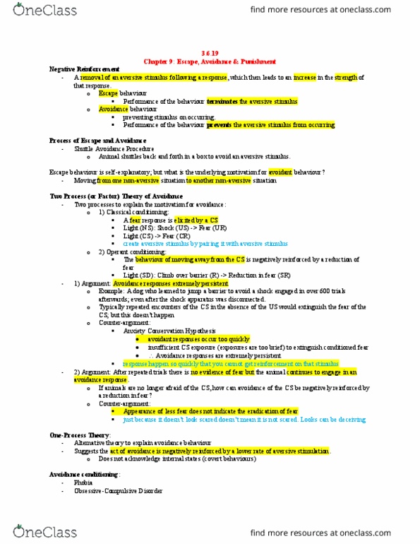 PSYC-281 Lecture Notes - Lecture 9: Obsessive–Compulsive Disorder, Situation Two, Counterargument thumbnail