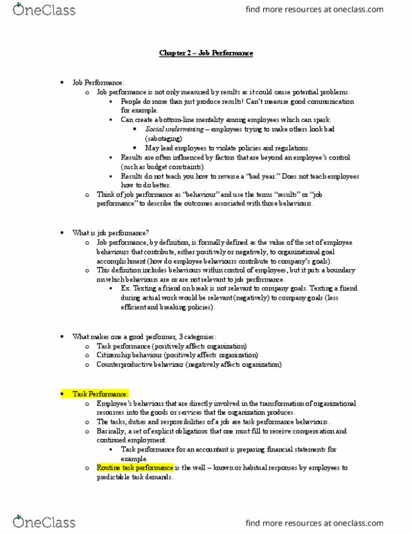 Management and Organizational Studies 2181A/B Lecture Notes - Lecture 2: Social Undermining, Job Performance, Financial Statement thumbnail
