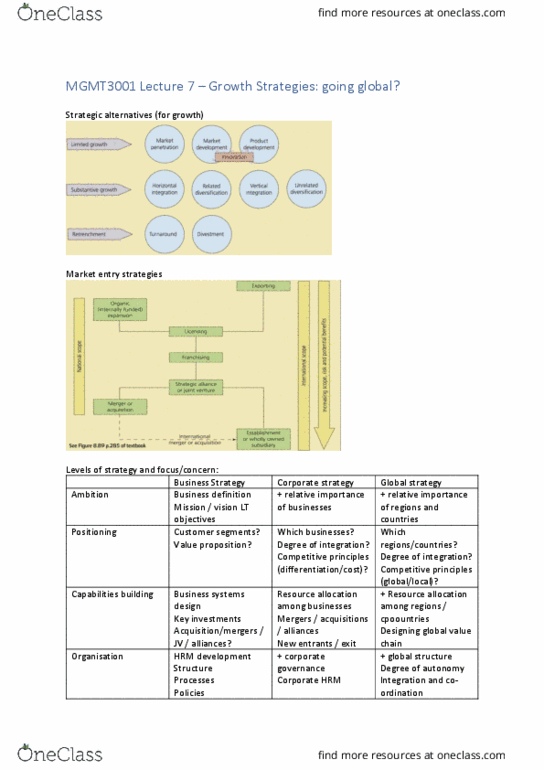 MGMT3001 Lecture Notes - Lecture 7: Resource Allocation, Value Proposition, Country Risk thumbnail