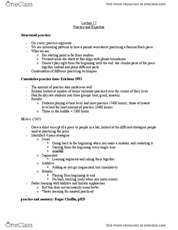 PSYCH 2MP3 Lecture Notes - Lecture 17: Phrase, Suite Bergamasque thumbnail