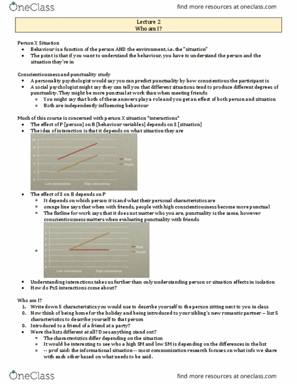 PSYC 333 Lecture Notes - Lecture 2: Flatline, Conscientiousness, Interrupt thumbnail