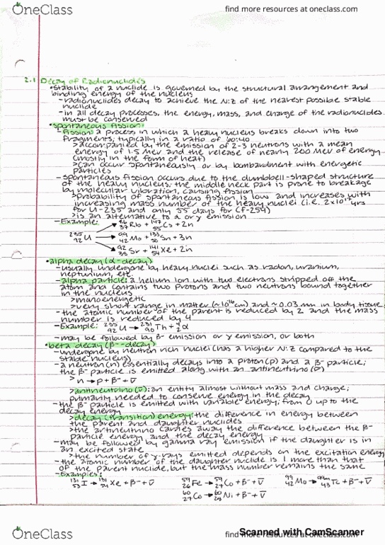 NMED 403 Chapter 2: Radioactive Decay Notes thumbnail