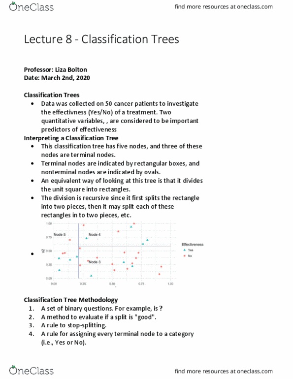 STA130H1 Lecture Notes - Lecture 9: Unit Square, Terminal And Nonterminal Symbols, Tree Model cover image